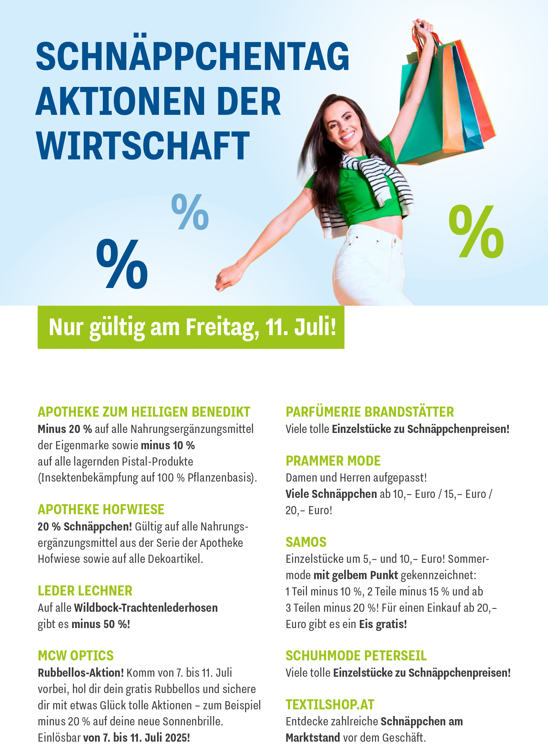 Aktionen Schnäppchentag
