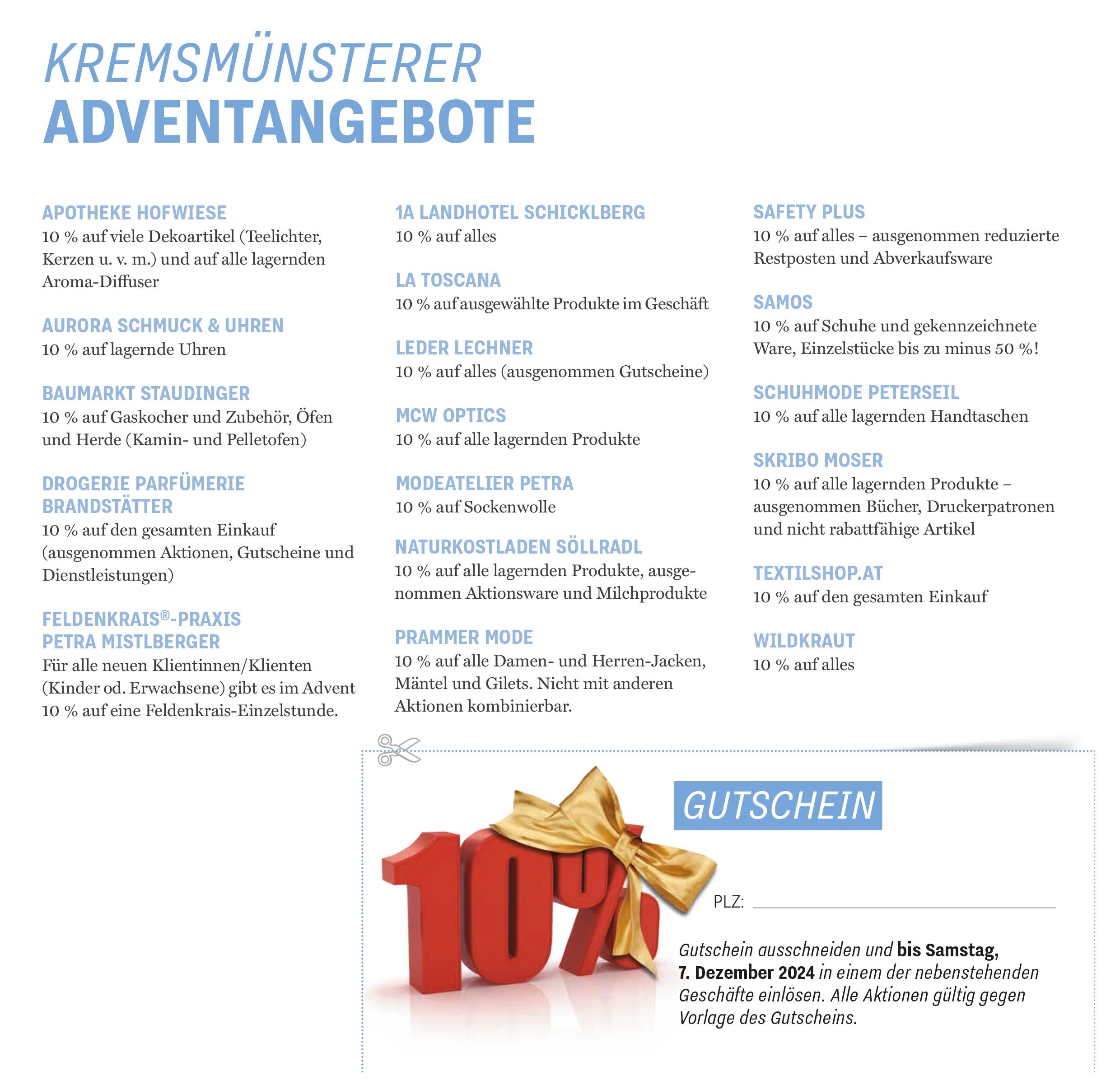10 % Weihnachtsgutschein
